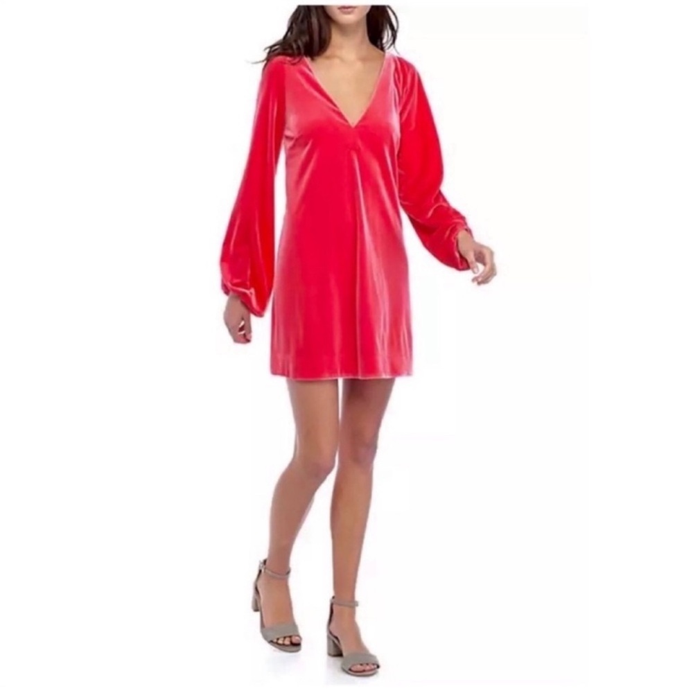 Free People Pink Bell Sleeve Sundress V-Neck Cocktail